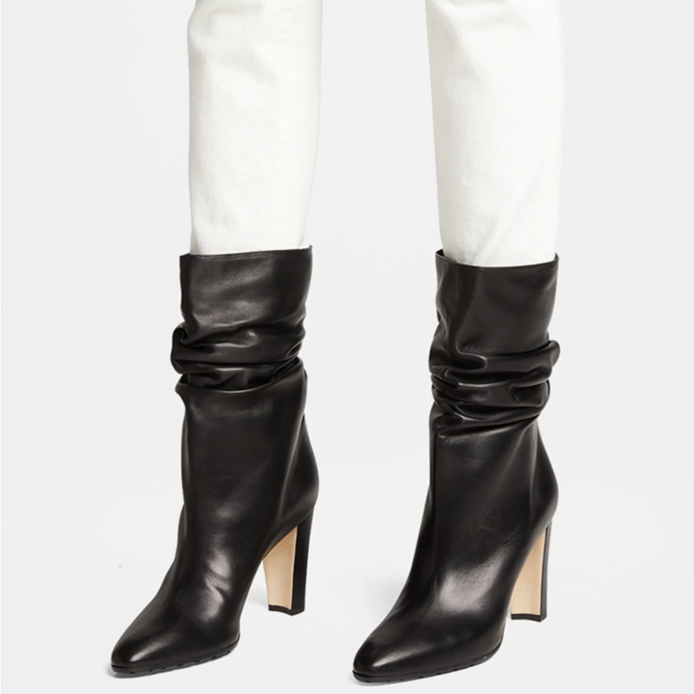 Manolo Blahnik Dark Brown Leather Heeled Boots